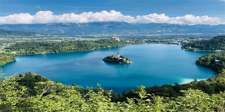 Luftaufnahme Lake Bled in Slovenien