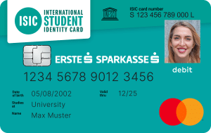 Personalisierte Debitkarte Student ID der Erste Bank Sparkasse